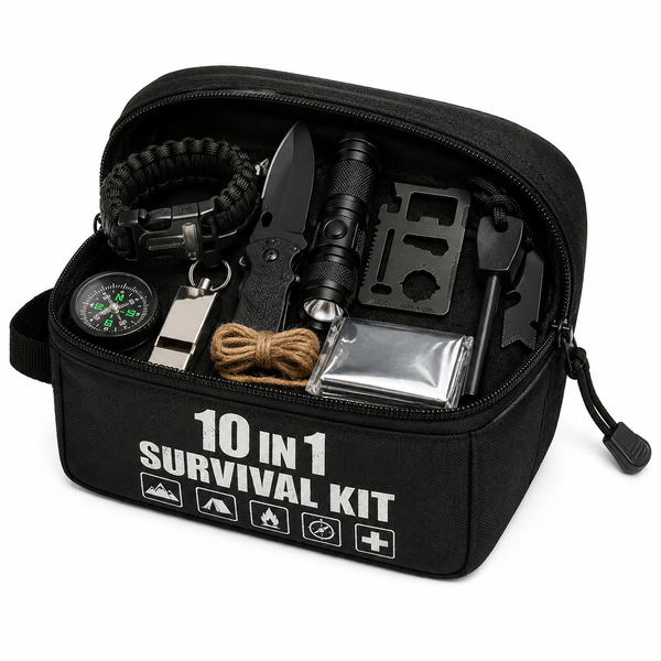 10-in-1 Survival Kit – Compact Emergency Gear Set for Outdoor Adventures