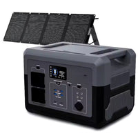 Portable Solar Power Station Designed for Off-Grid Adventures, Dual AC Outlets, Multiple USB Ports, Digital Display