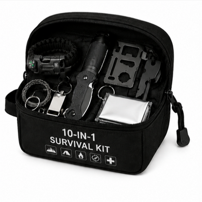 10-in-1 Survival Kit – Compact Emergency Gear Set for Outdoor Adventures